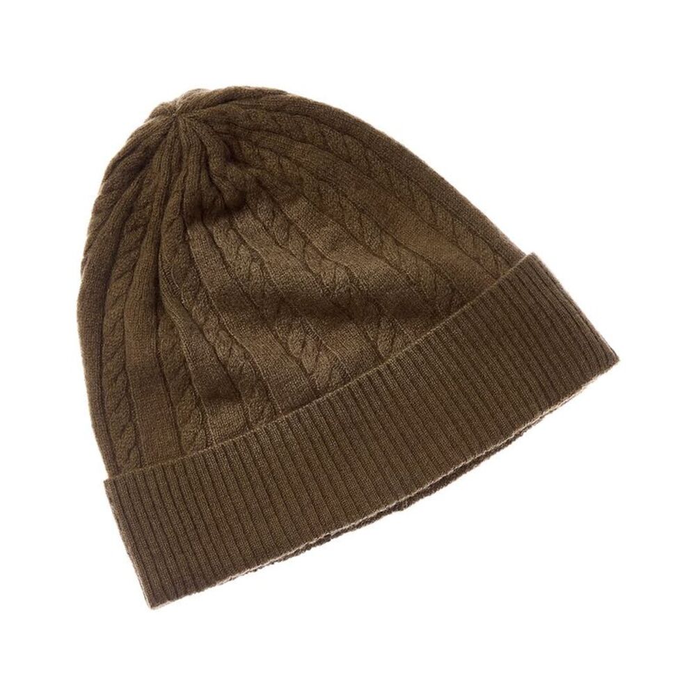 Brodie Cashmere Cable Pom Pom Cashmere Hat, Green